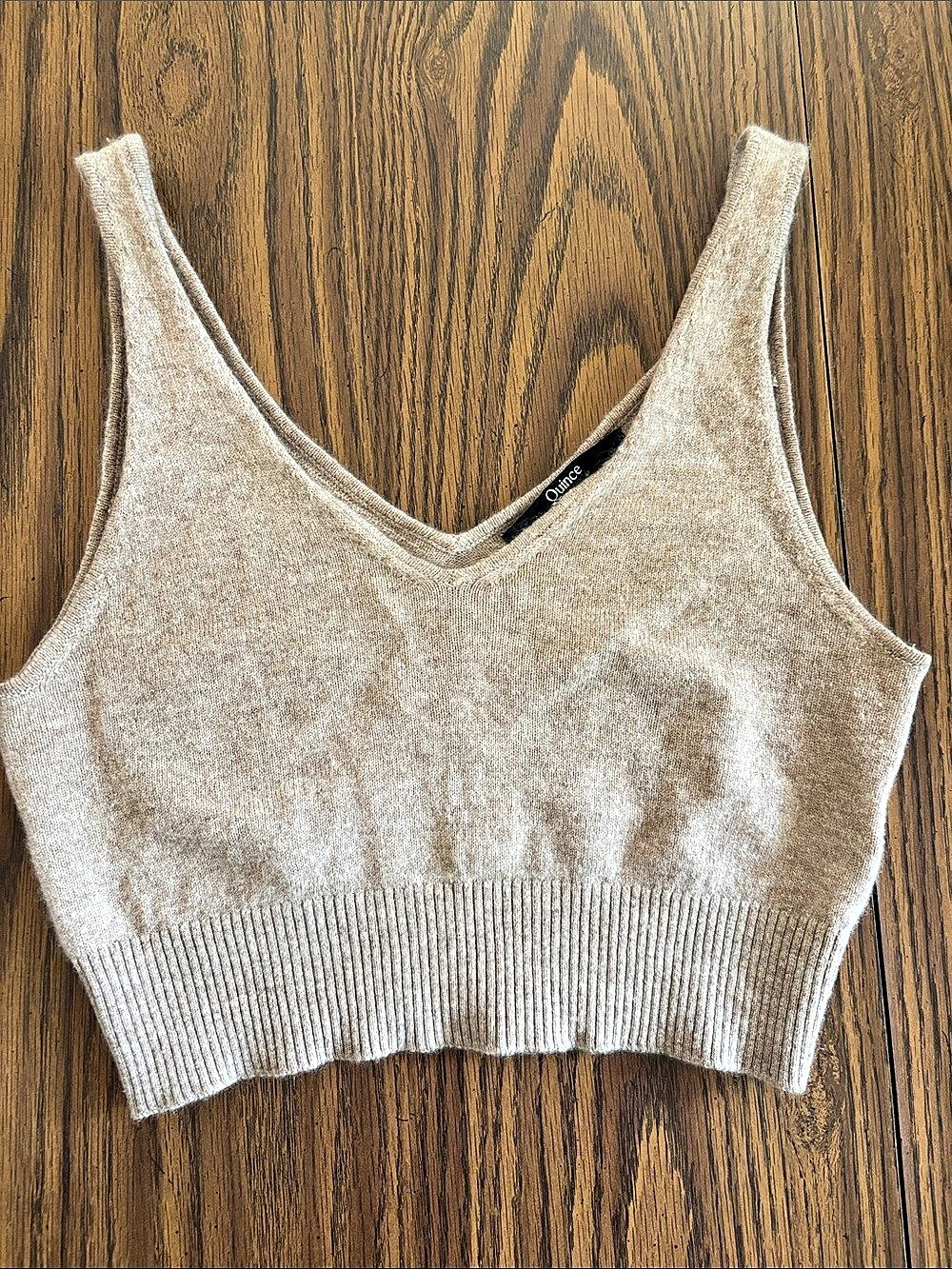 Quince Mongolian Spring Cashmere Cropped Tank Brown Small